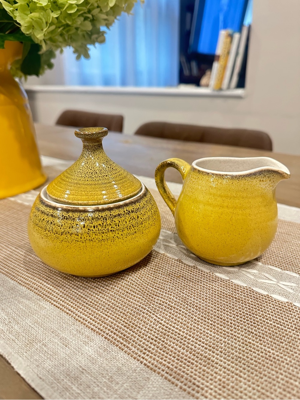 Mikasa Stoneglaze "Champagne" pattern (F6301) cream and sugar set